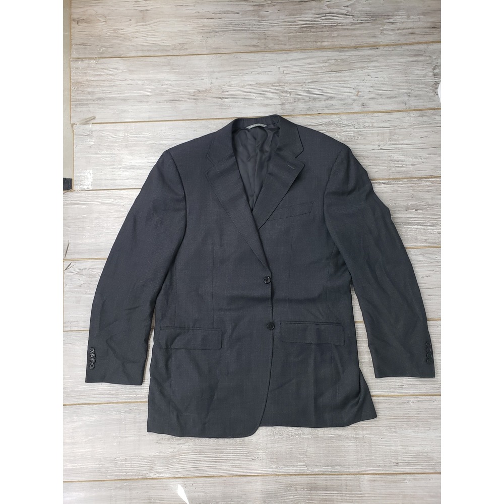 Canali Mens Pure Wool Blazer Jacket Grey Micro Check Italy 56R US 46R 14220/40